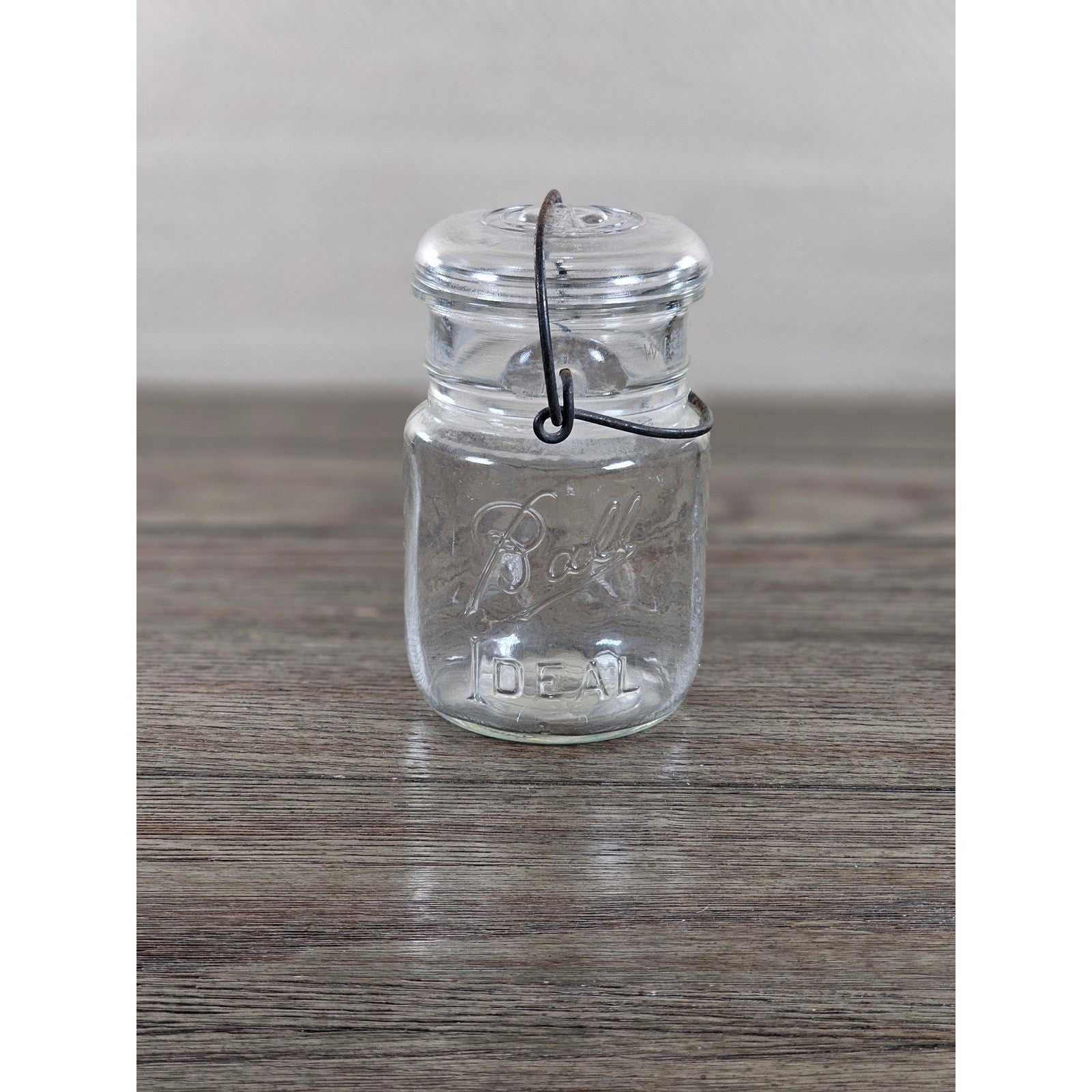 Vintage Ball Ideal Mason Jar 1 Pint Wire Bail Lid 5x3 Glass Jar