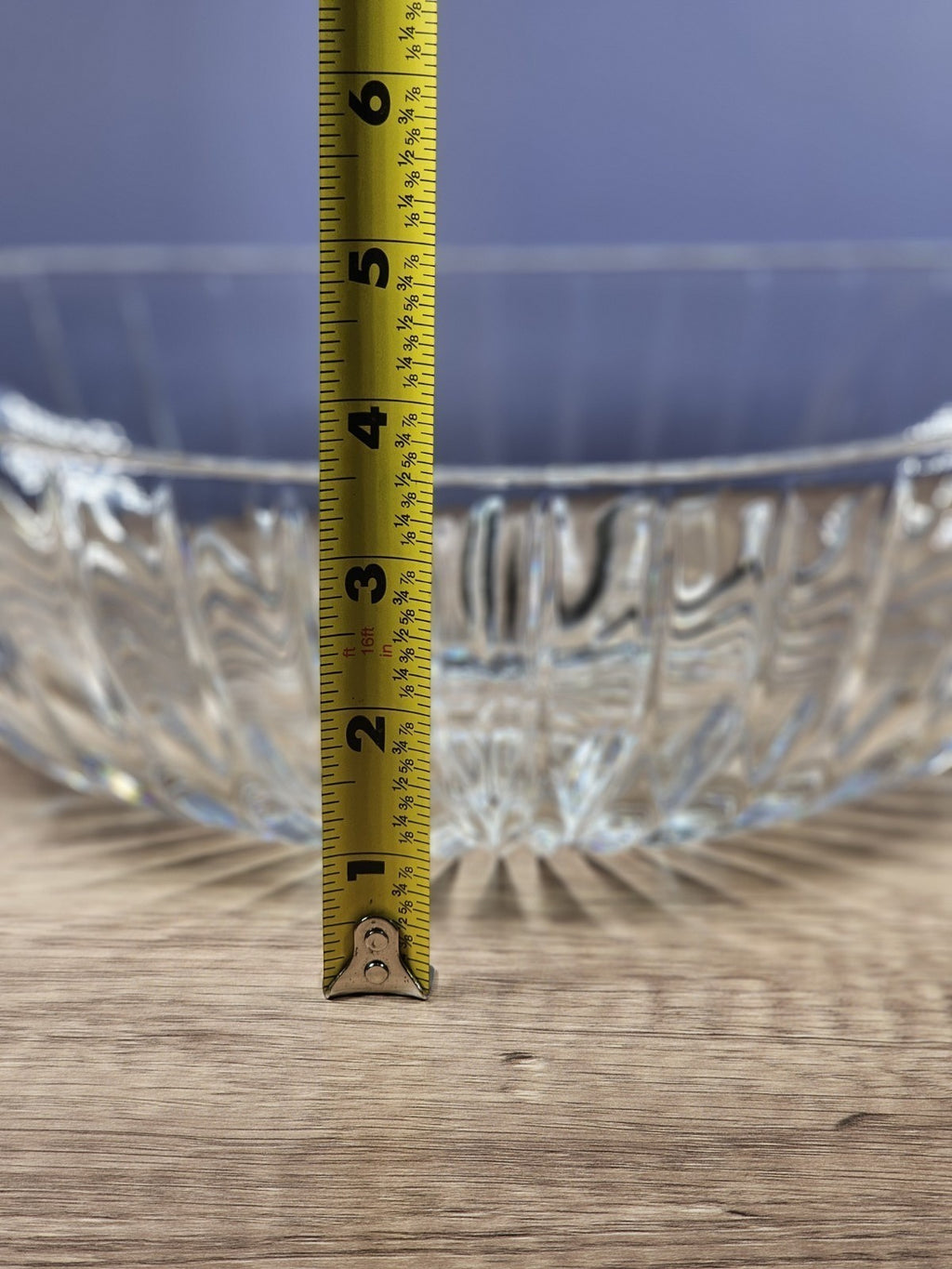 Vintage Cut Crystal Starburst Design Oval Candy Bowl