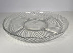 Crystal Clear Studios 11 1/4" Ashford Platter – Swirl Pattern Clear Glass