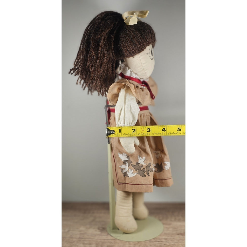 Vintage 17" Handmade Cotton Girl Doll