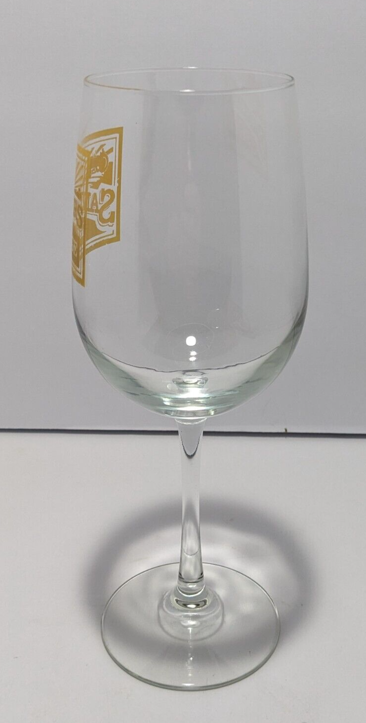Sanders Ridge Stemmed Wine Glass 9" Clear With Gold Logo
