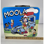 Vintage Moola the Cow Metal Lunch Box Green Blue