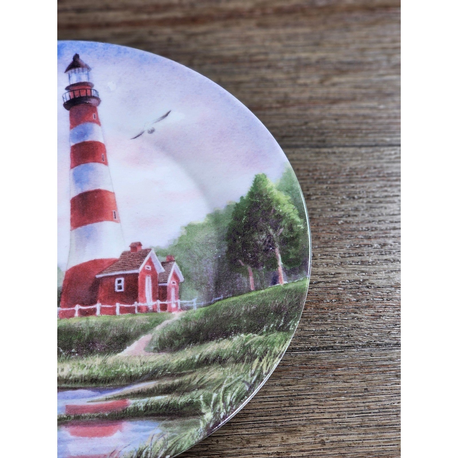 Virginia Assateague Lighthouse Decorative Plate 8 Inch Coastal Decor