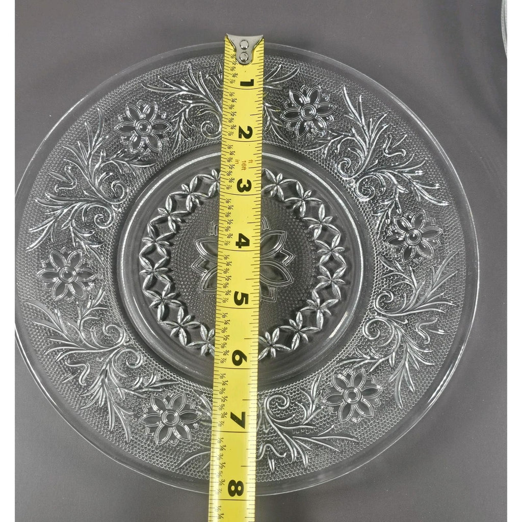 Anchor Hocking Sandwich Glass Salad Plates Set of 4 7.25" Floral