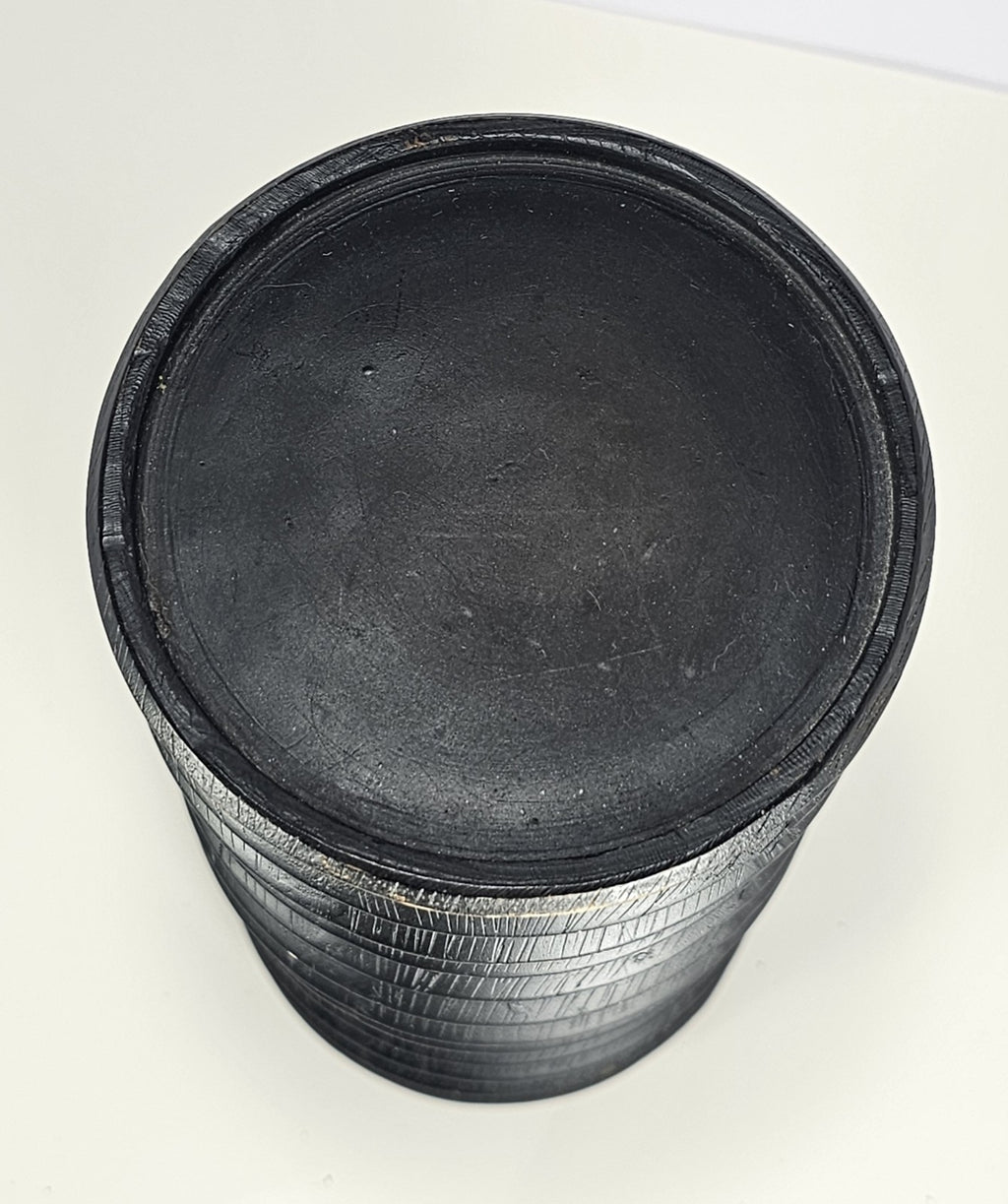 10 in Black Wood Accordion Candle Holder – Rustic Coastal Home Décor Accent