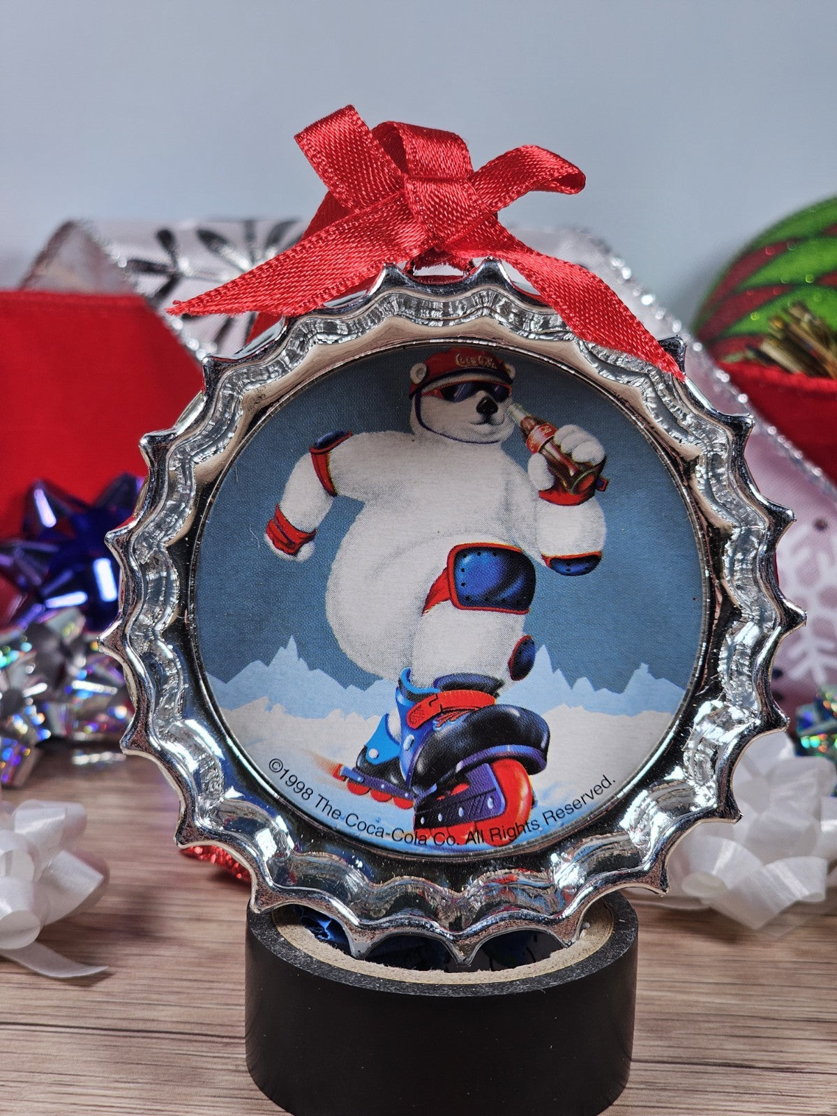 1998 Coca-Cola Trim-A-Tree Polar Bear Christmas Ornament Vintage Holiday Decor