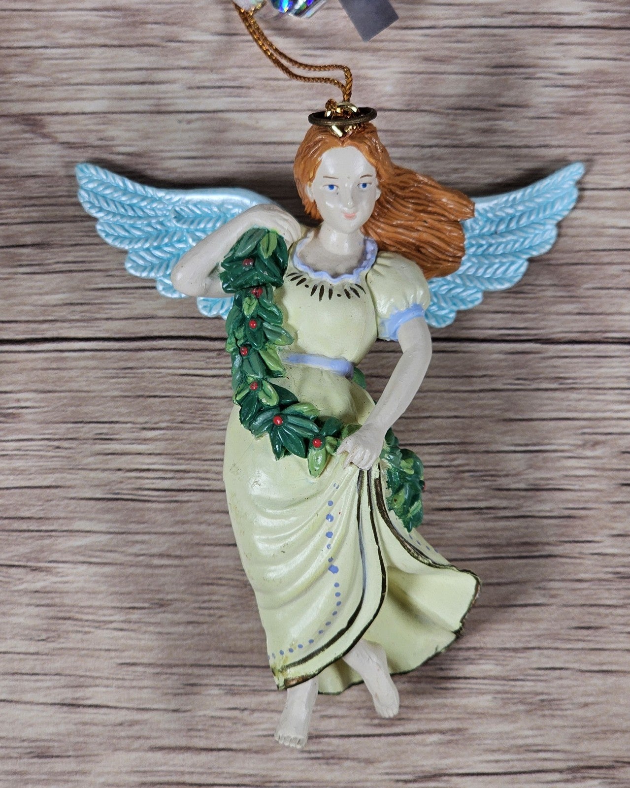 Vintage Lustre Fame LTD Angel Ornament Christmas Holiday Resin Sash 3.5"