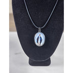 Vintage Madonna Pendant Necklace Oval Religious Medallion