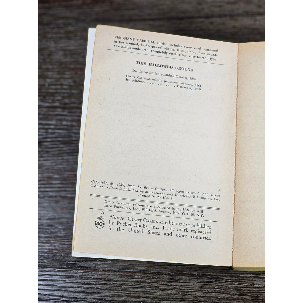 This Hallowed Ground Bruce Catton 1961 Giant Cardinal PB