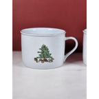 Vintage Tienshan Christmas Tree Mugs Set of 2 Porcelain Holiday Cups