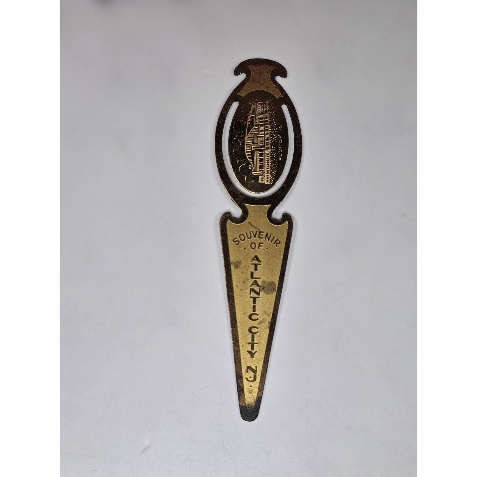 Atlantic City Bookmark Letter Opener Brass Souvenir
