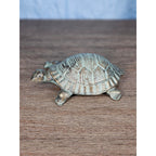 Cast Iron Turtle Decor Tabletop Accent Green Patina Coastal Figurine