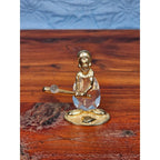 Mannon 1988 Crystal Baseball Batter Figurine Gold Tone Base