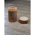 Antique Cork Cylinder Box Primitive Small Lidded Container 3.5"