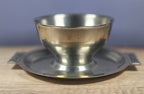 International Decorator Stainless Steel Gravy Bowl With Attached Plate Elegant