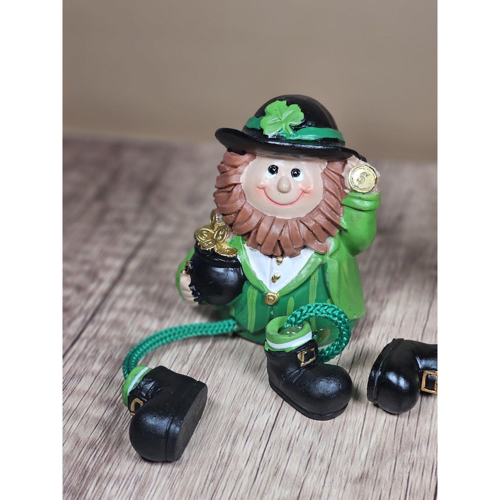 Set of 3 Sitting Leprechauns with Dangling Legs St Patricks Day Decor
