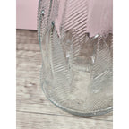 Vintage Brody Clear Glass Vase 9.5 Inch Mid Century Feather Leaf Design