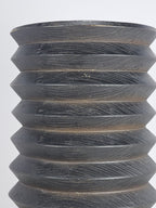 10 in Black Wood Accordion Candle Holder – Rustic Coastal Home Décor Accent