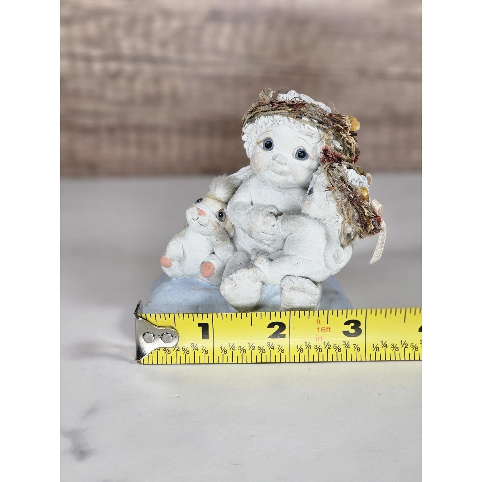 Dreamsicles Cherub Figurine with Bunny Signed Kristin Cast Art