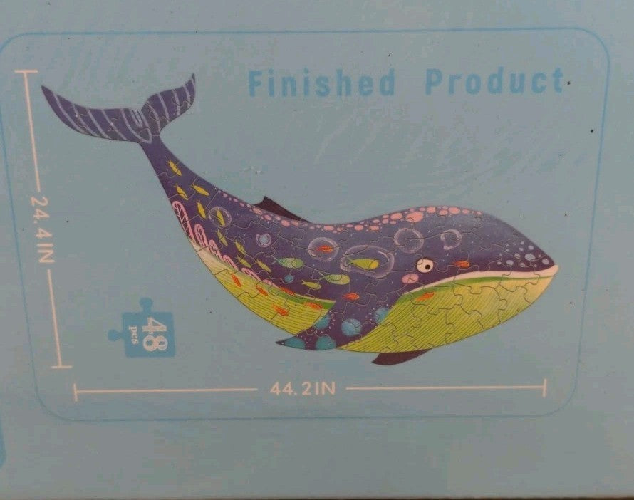 New Sealed Toy Guru Whale Floor Puzzle 48 Pieces 44.2"x24.4" Inches