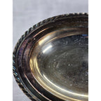 Vintage Silver Plated Oval Serving Dish Twisted Rope Edge 12x9