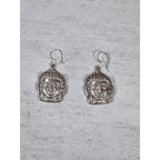 Vintage Sterling Buddha Head Dangle Earrings Spiritual Boho