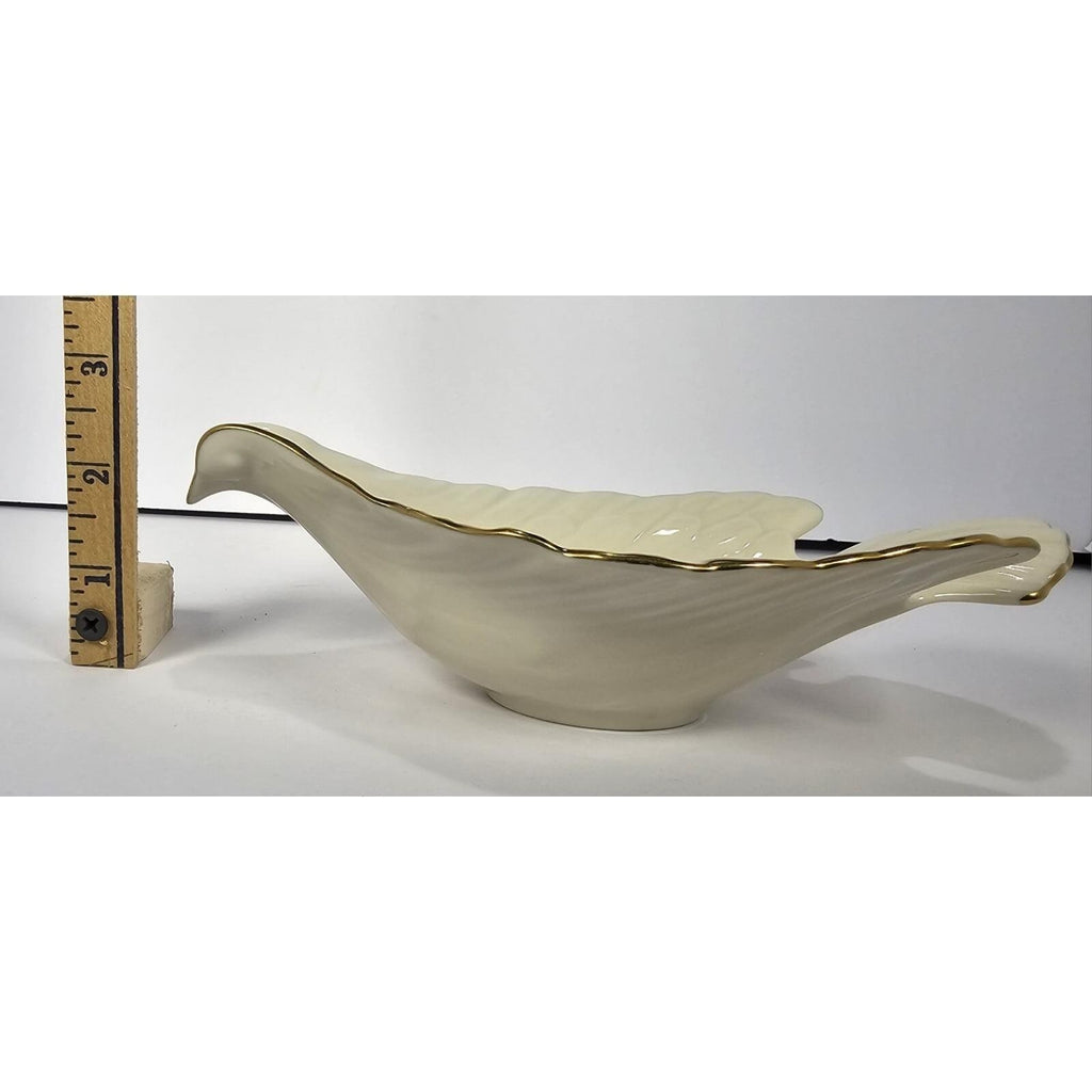 Vintage Lenox Dove Candy Dish Cream China Gold Trim