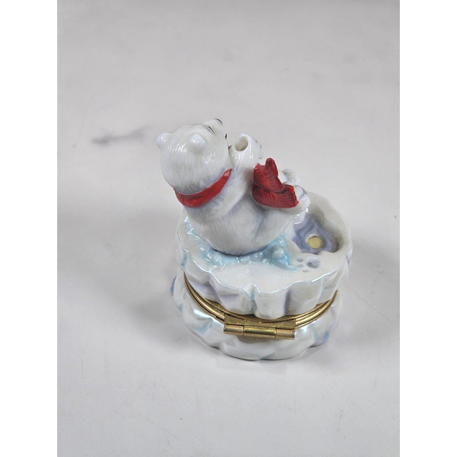 Franklin Mint Coca Cola Polar Bear Trinket Box 1999 Porcelain