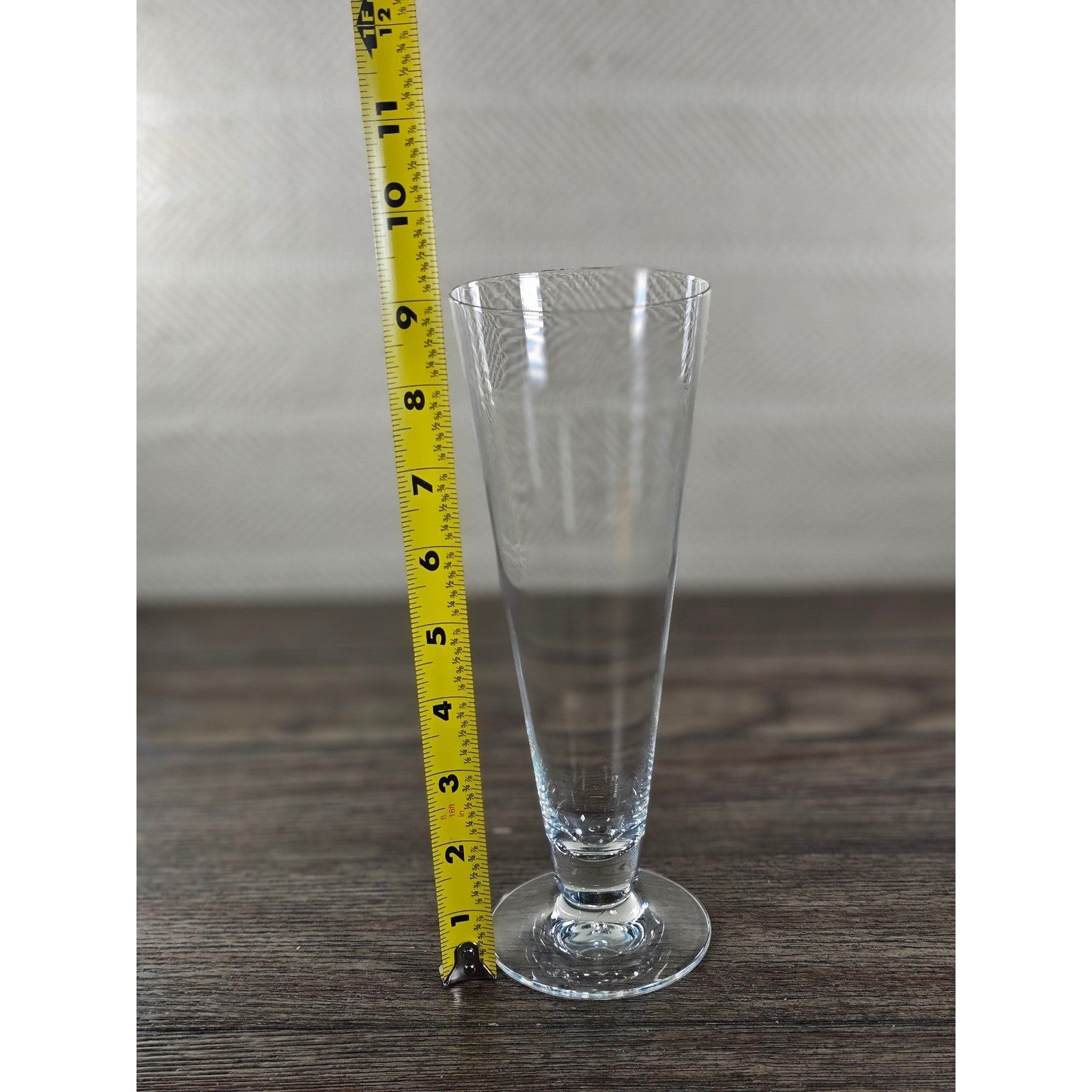 Vintage Clear Pilsner Glass 9" Tall Stemmed Beer Glass