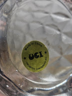 12" Glass Diamond-Cut Cylinder Vase – Vintage Clear Textured Centerpiece