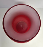 Red Flower Vase W/ White Squiggly Lines