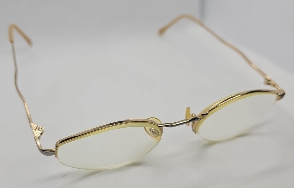 Essence Essentials 2008 Gold/Silver Woman Eyeglasses Half-Rim 48 21 140mm w/case