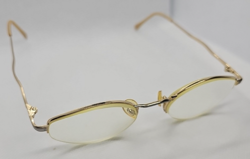 Essence Essentials 2008 Gold/Silver Woman Eyeglasses Half-Rim 48 21 140mm w/case