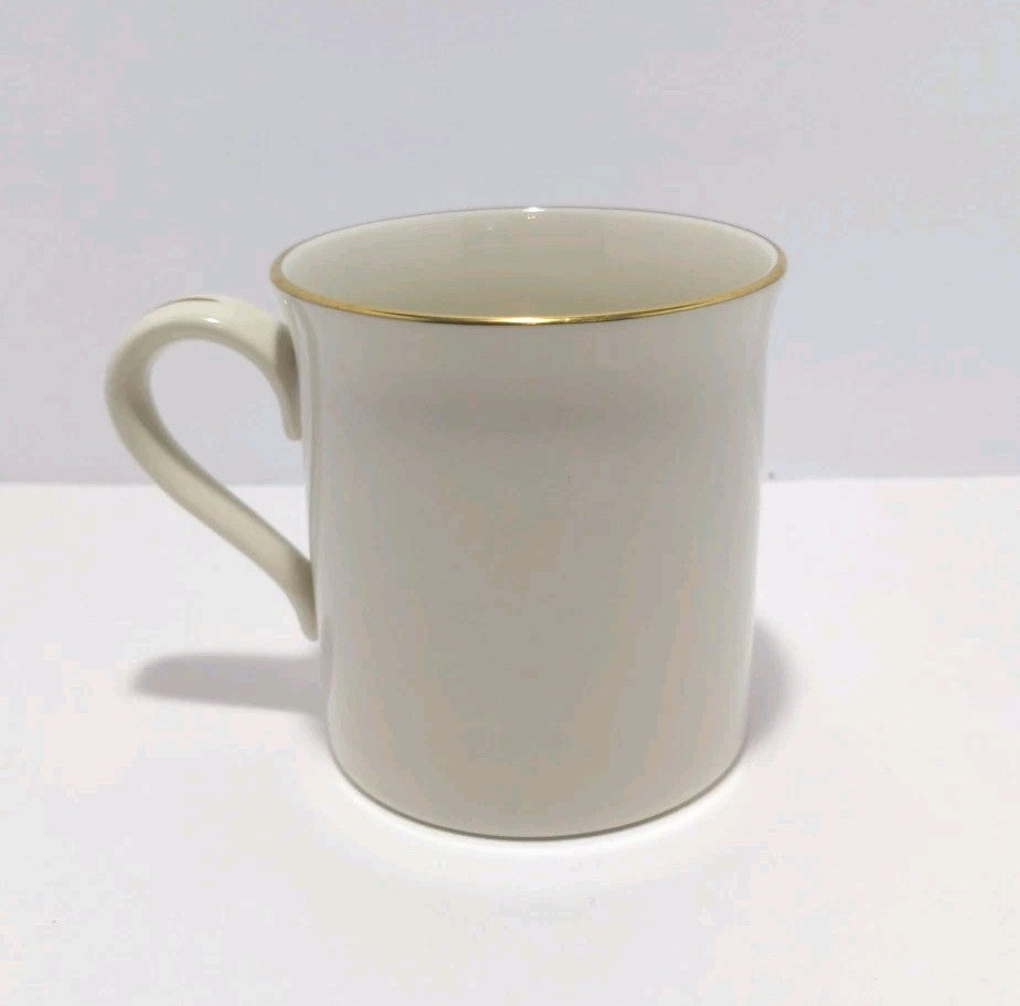 PBS Coffee Mug White With Gold Trim by Lenox – Classic Porcelain USA