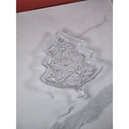 Vintage Soga Japan Frosted Glass Christmas Tree Serving Plate 8x6.5