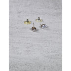 Vintage Oval Clear Rhinestone Stud Earrings Silver Tone Posts