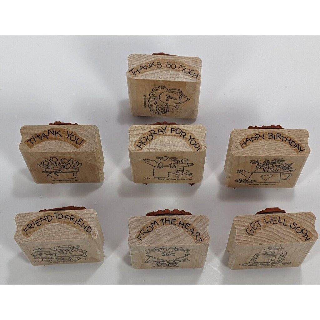 Vintage Stampin Up Nice Easy Notes Rubber Stamp Set 1996