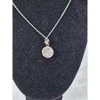 Vintage Sterling Silver Love Heart Pendant Necklace Scalloped Edge