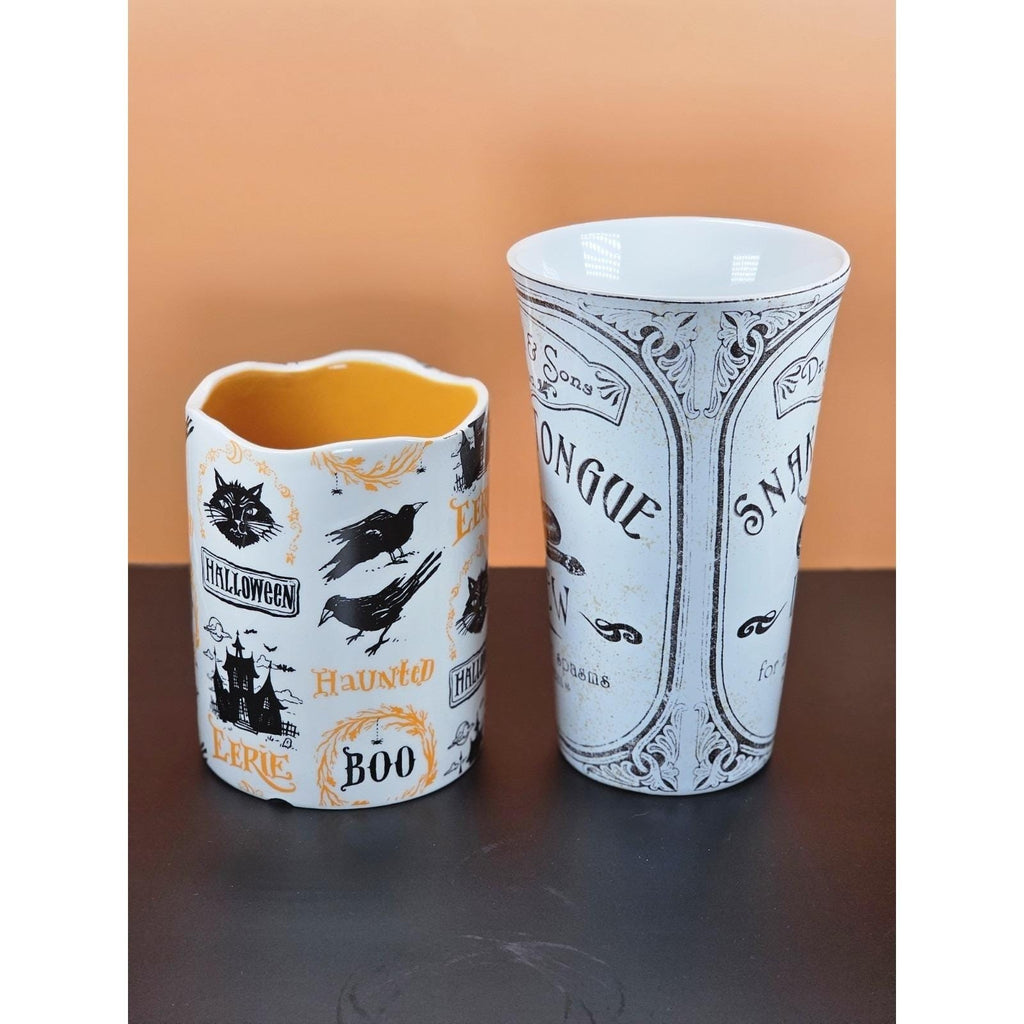 Vintage Halloween Mug Set Ceramic Haunted Apothecary Angela Staehling
