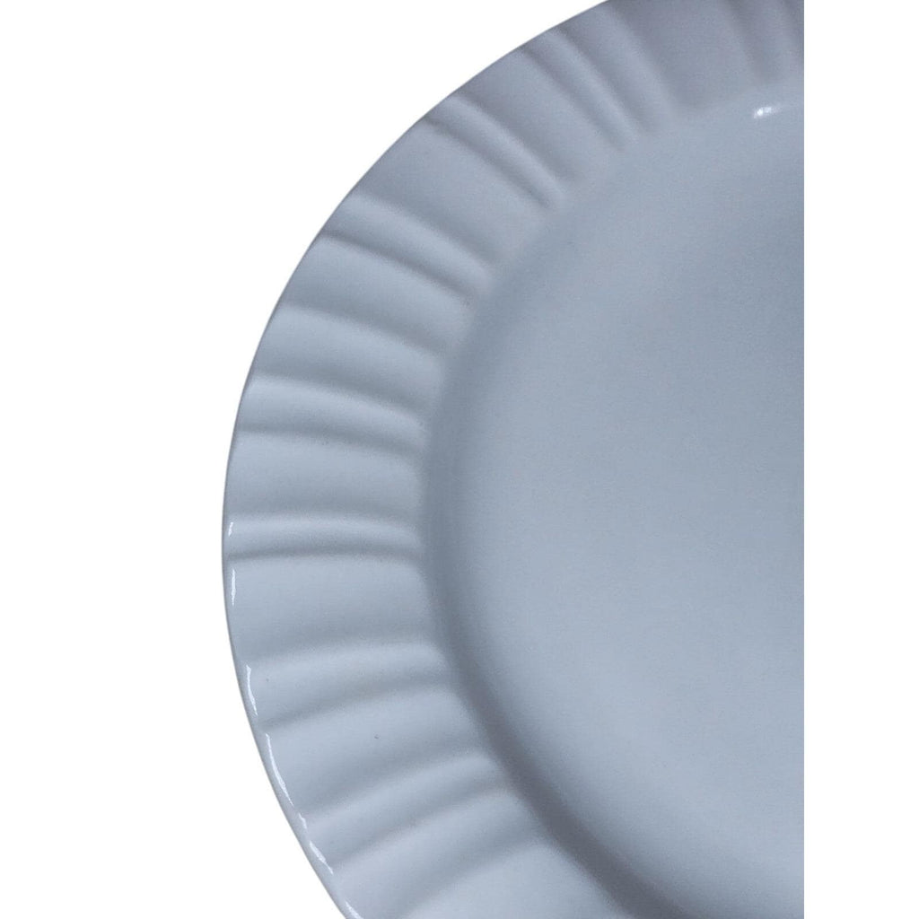 CorningWare French White Ribbed Plates Set of 2 8.25 Inch Salad Plates