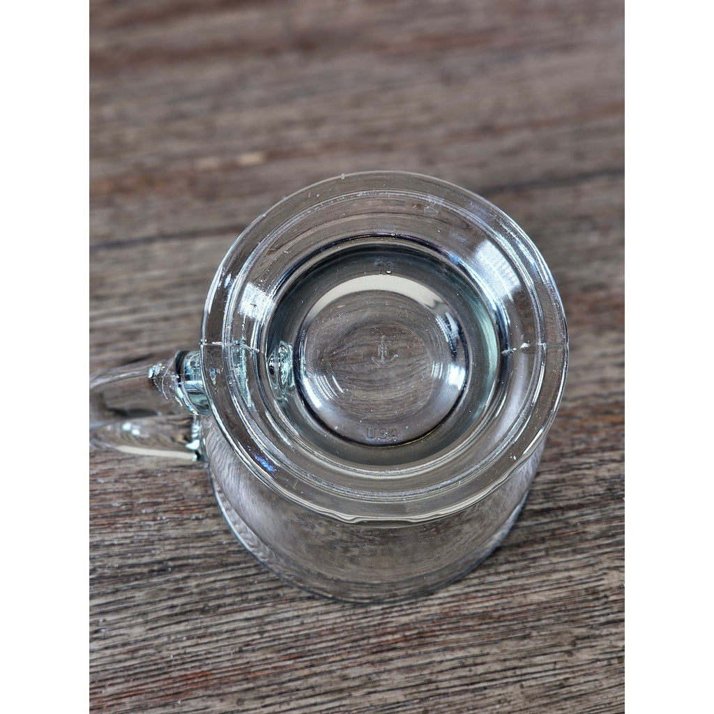 Vintage Anchor Clear Glass Footed Mug USA Made Coffee Tea Cup