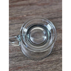 Vintage Anchor Clear Glass Footed Mug USA Made Coffee Tea Cup