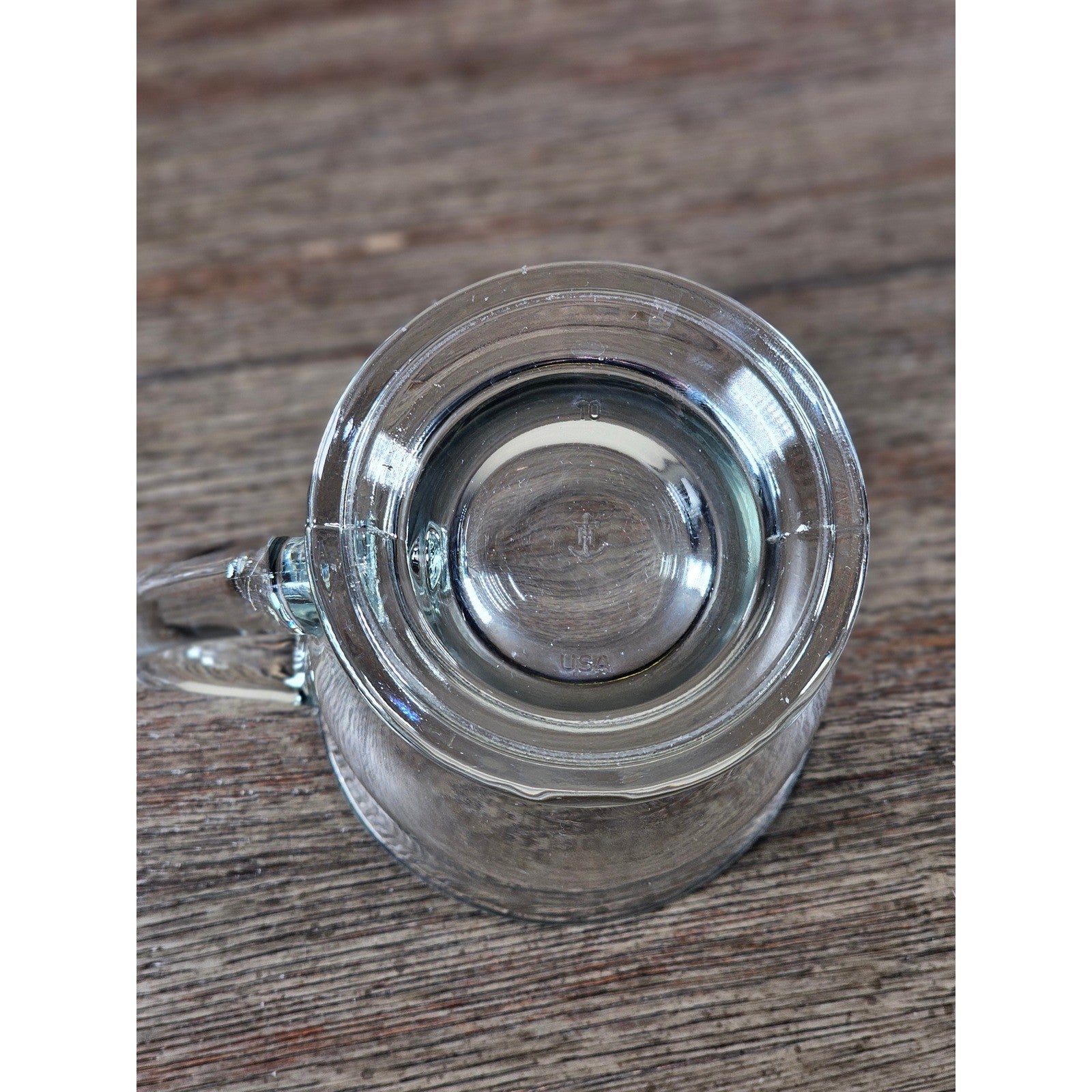 Vintage Anchor Clear Glass Footed Mug USA Made Coffee Tea Cup