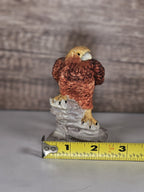 Vintage Ceramic Bald Eagle Figurine | 4" American Eagle Statue | Rustic Wildlife