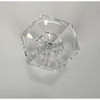 Vintage Faceted Crystal Candlestick Holder Hexagonal Base 5 Inch
