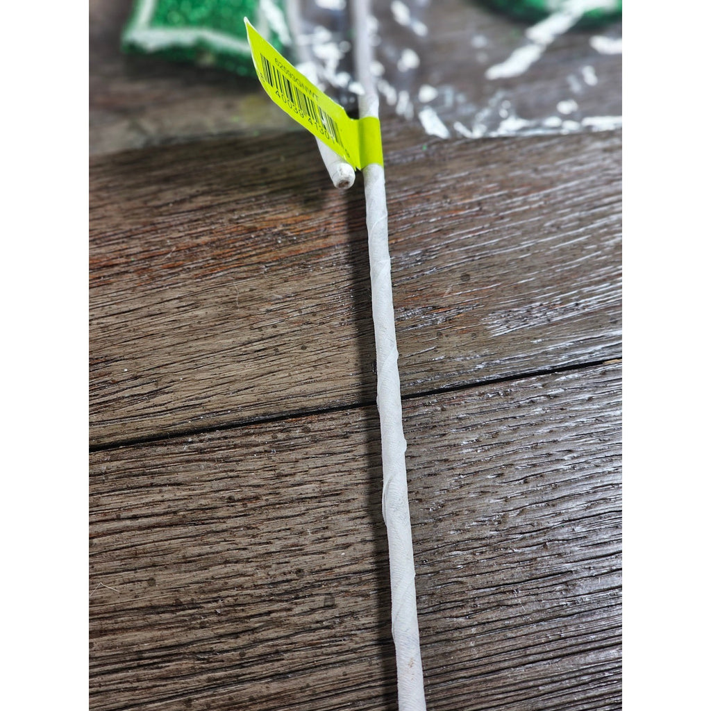 Set of 4 Green Polka Dot Clover Sprays 19" Glitter St Patrick Picks