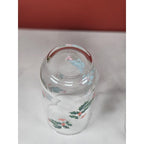 Vintage Indiana Glass Christmas Holly Tumblers Set of 2 Holiday Glasses