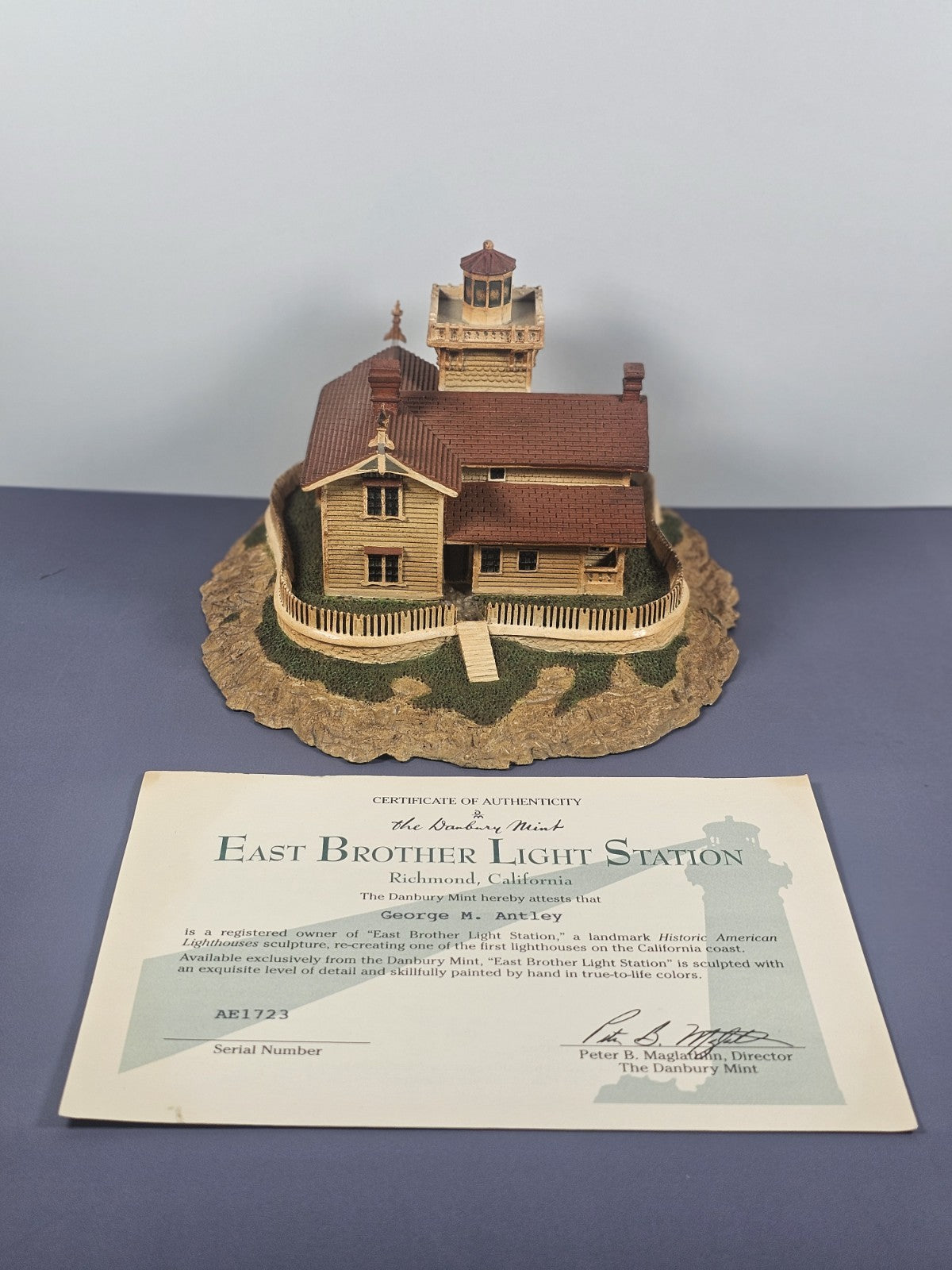 Danbury Mint East Brother Light Station Replica From Historic American Lighthous