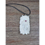 Vintage Buffalo Bone Carved Pendant Necklace Native Style 2.5 Inch