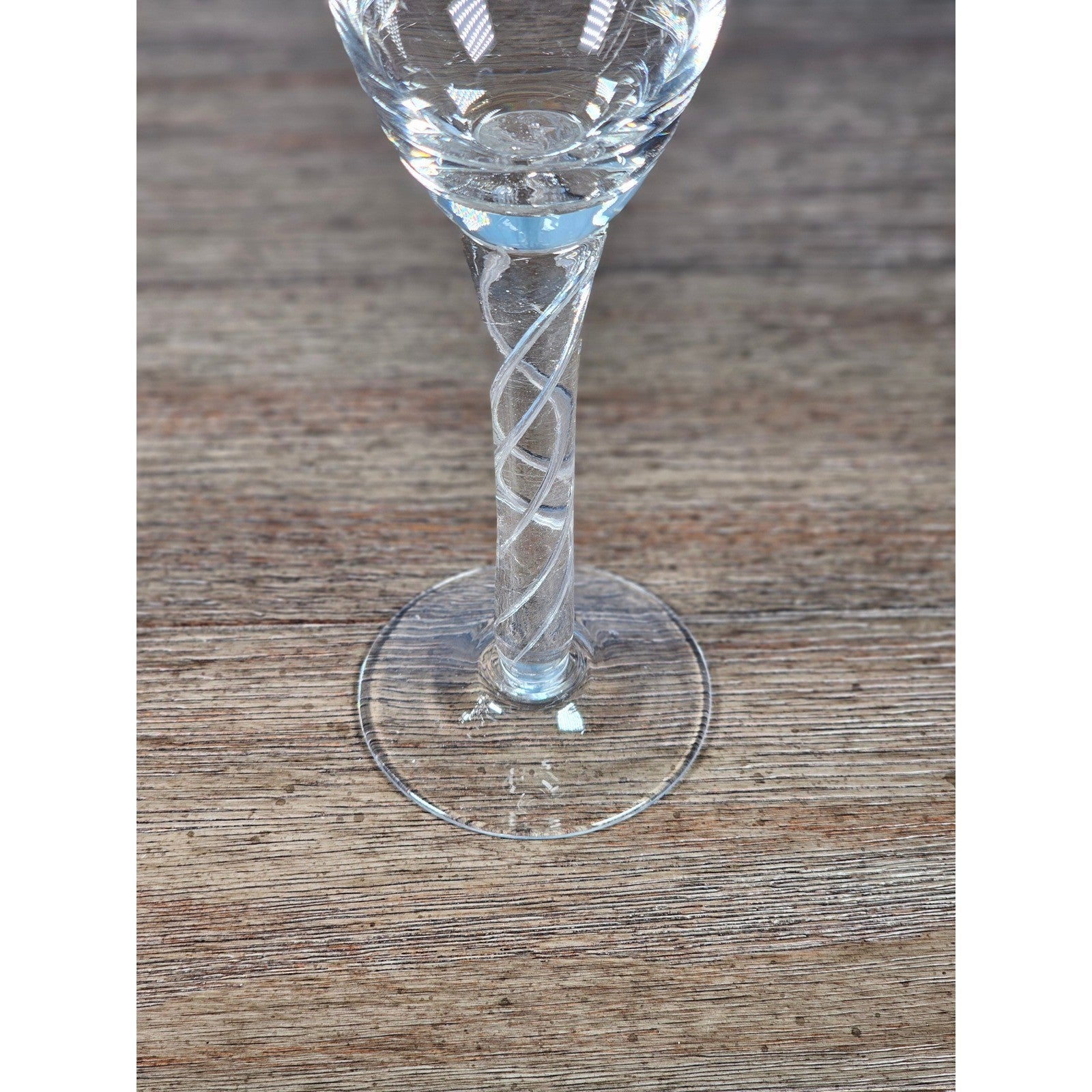 Vintage Twisted Stem Champagne Flutes Set of 2 Clear Glass 9.5 Inch